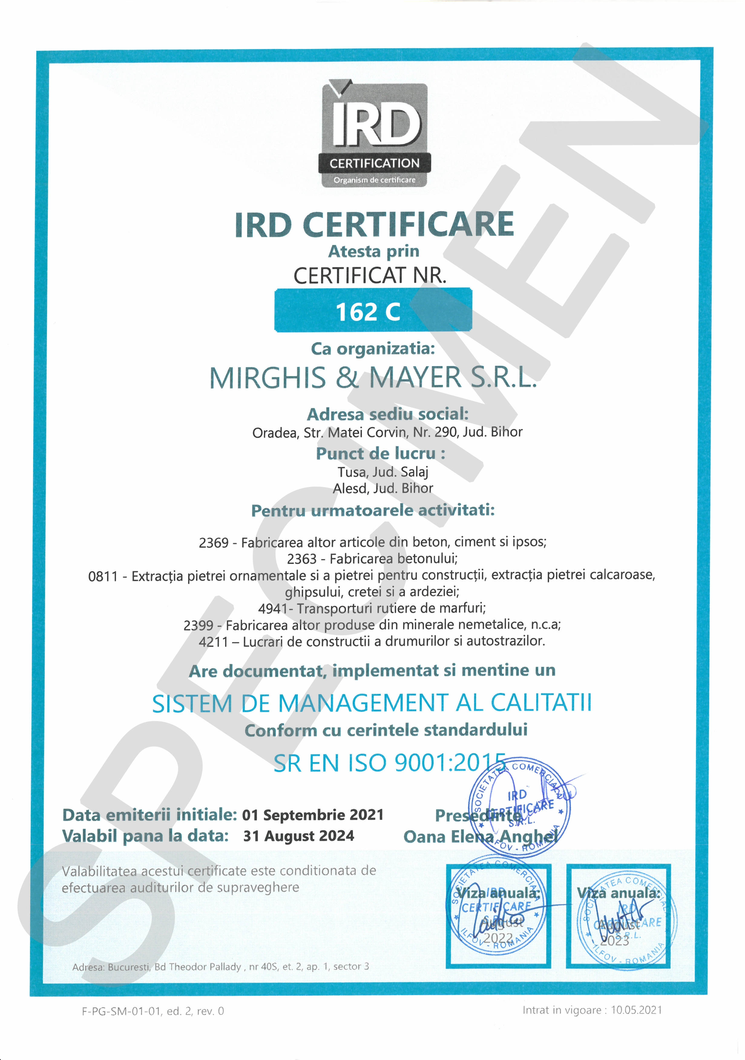 Certificate ISO Mirghis&Mayer SRL_viza aug.23